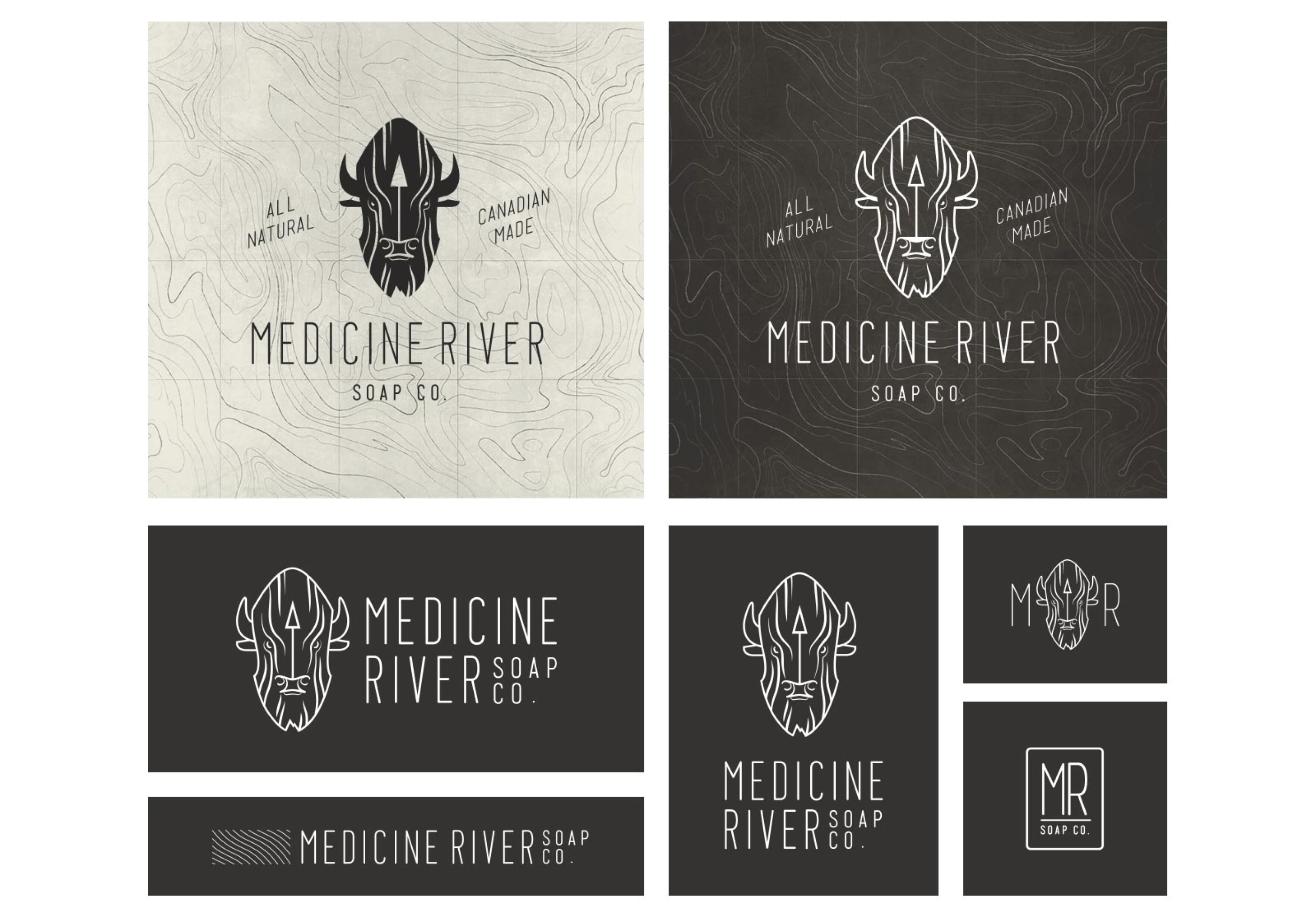 Medicine River Soap Co. primary and secondary logo variants