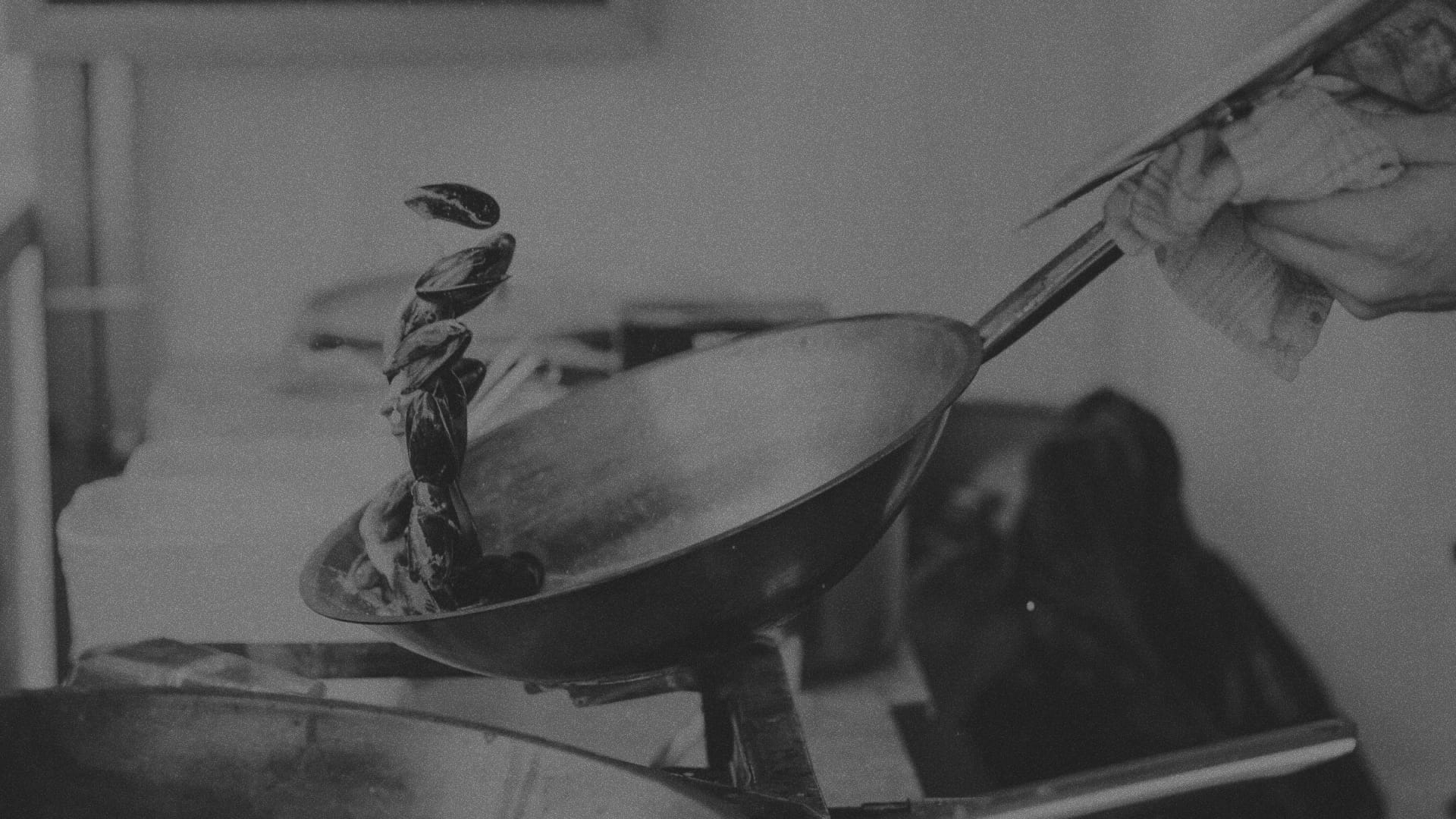 A Cottage brand composition over a restaurant kitchen scene